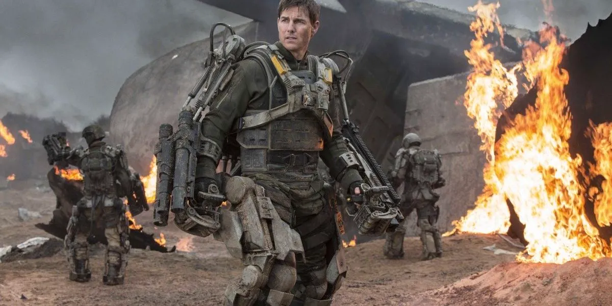 William Cage in a war zone in Edge of Tomorrow  Image