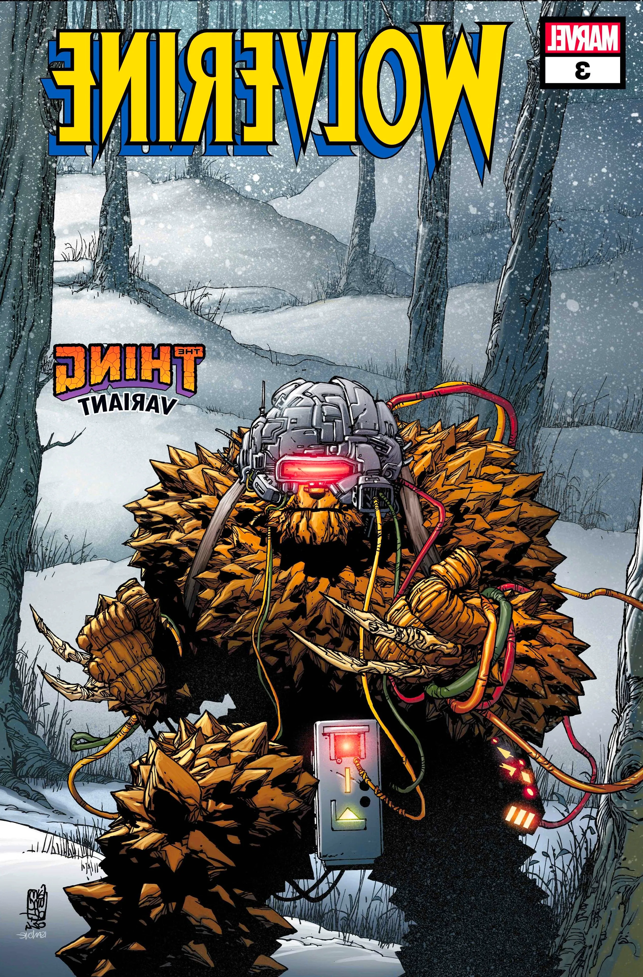 wolverine cover showing him with the thing's powers Image