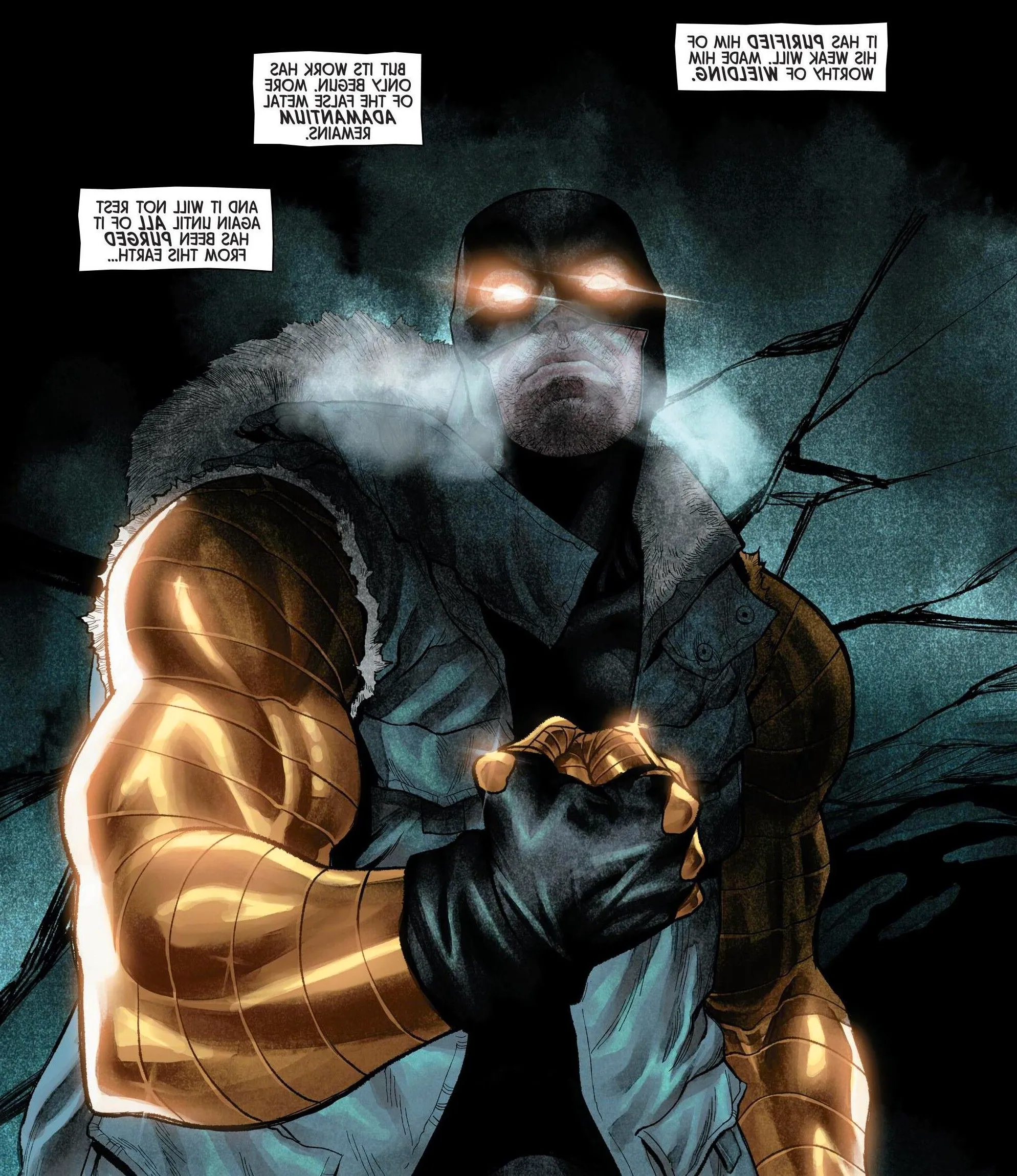 wolverine villain cyber with gold adamantium Image