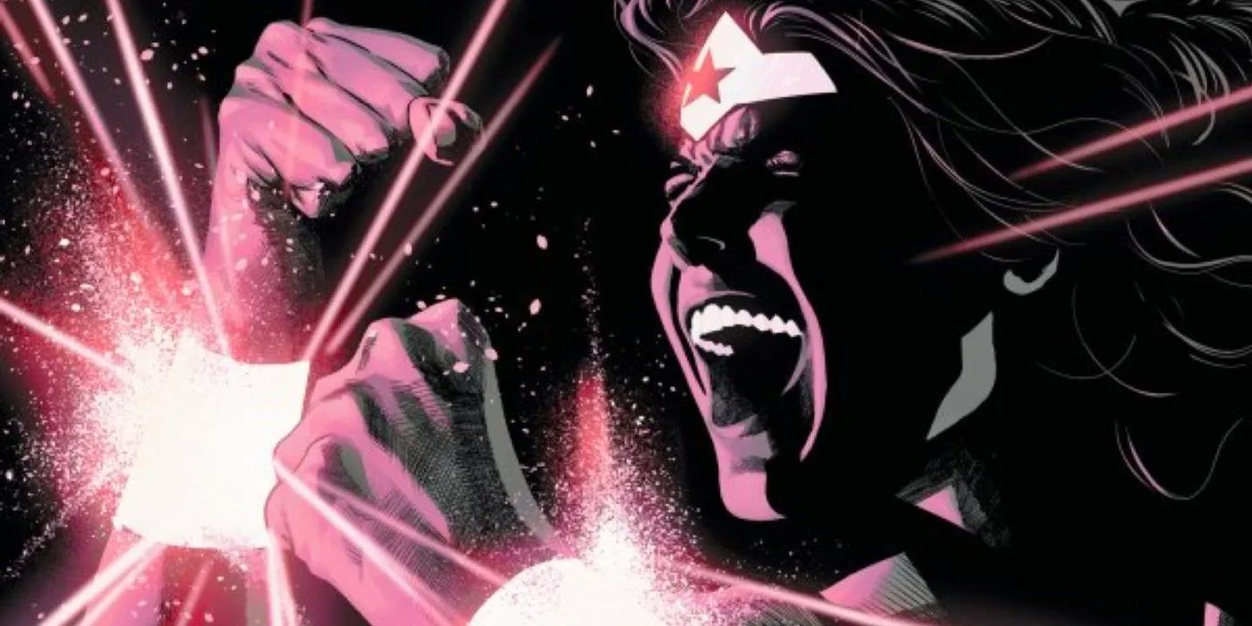 Wonder Woman #6 cover featuring Diana screaming bellowing Image