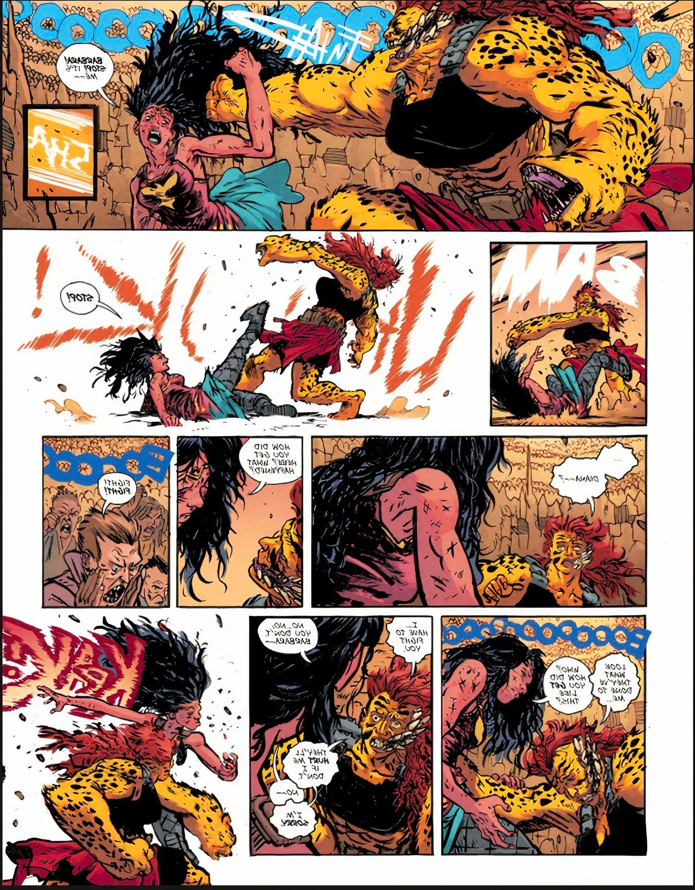 Wonder Woman Dead Earth #1 Cheetah fight 2 Image