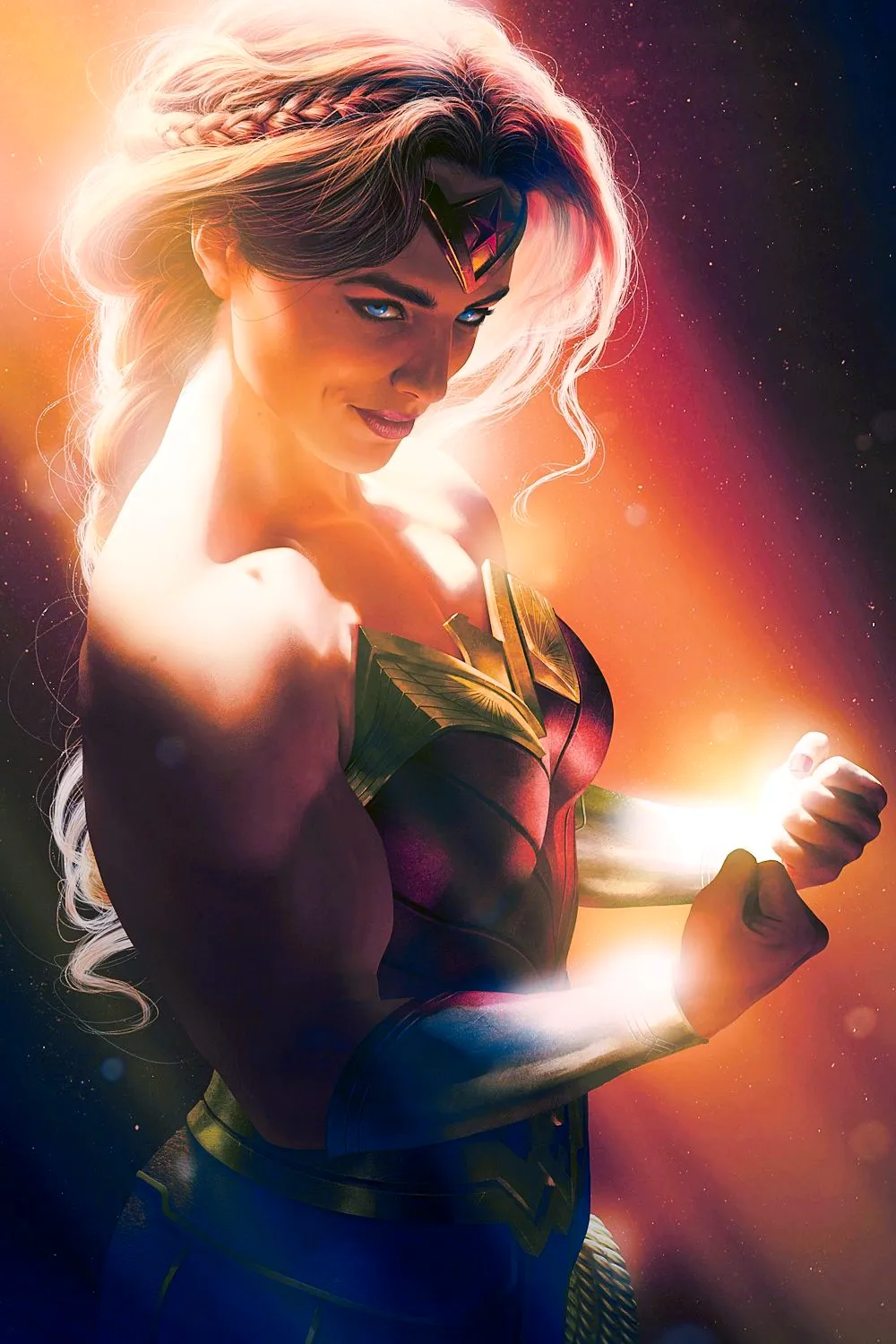 Wonder Woman Flexing in Variant Comic Cover by Rahzzah Image