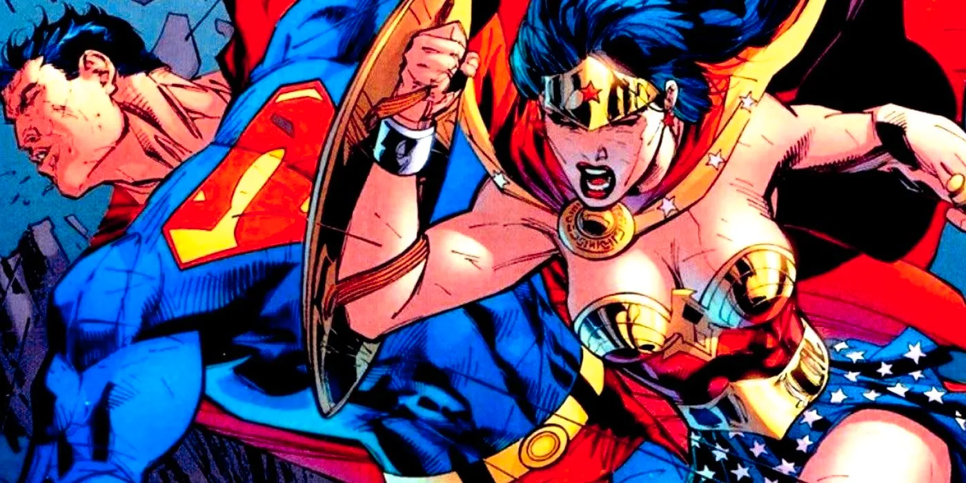 wonder woman punches out superman Image