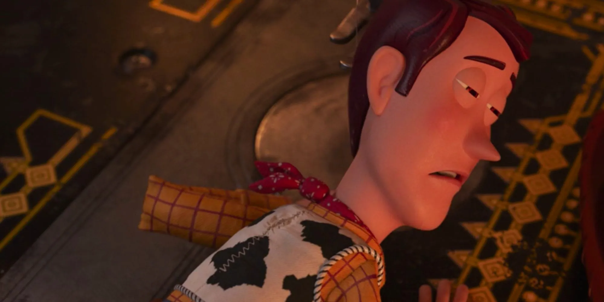 Woody in Toy Story 4 having his voice box removed Image