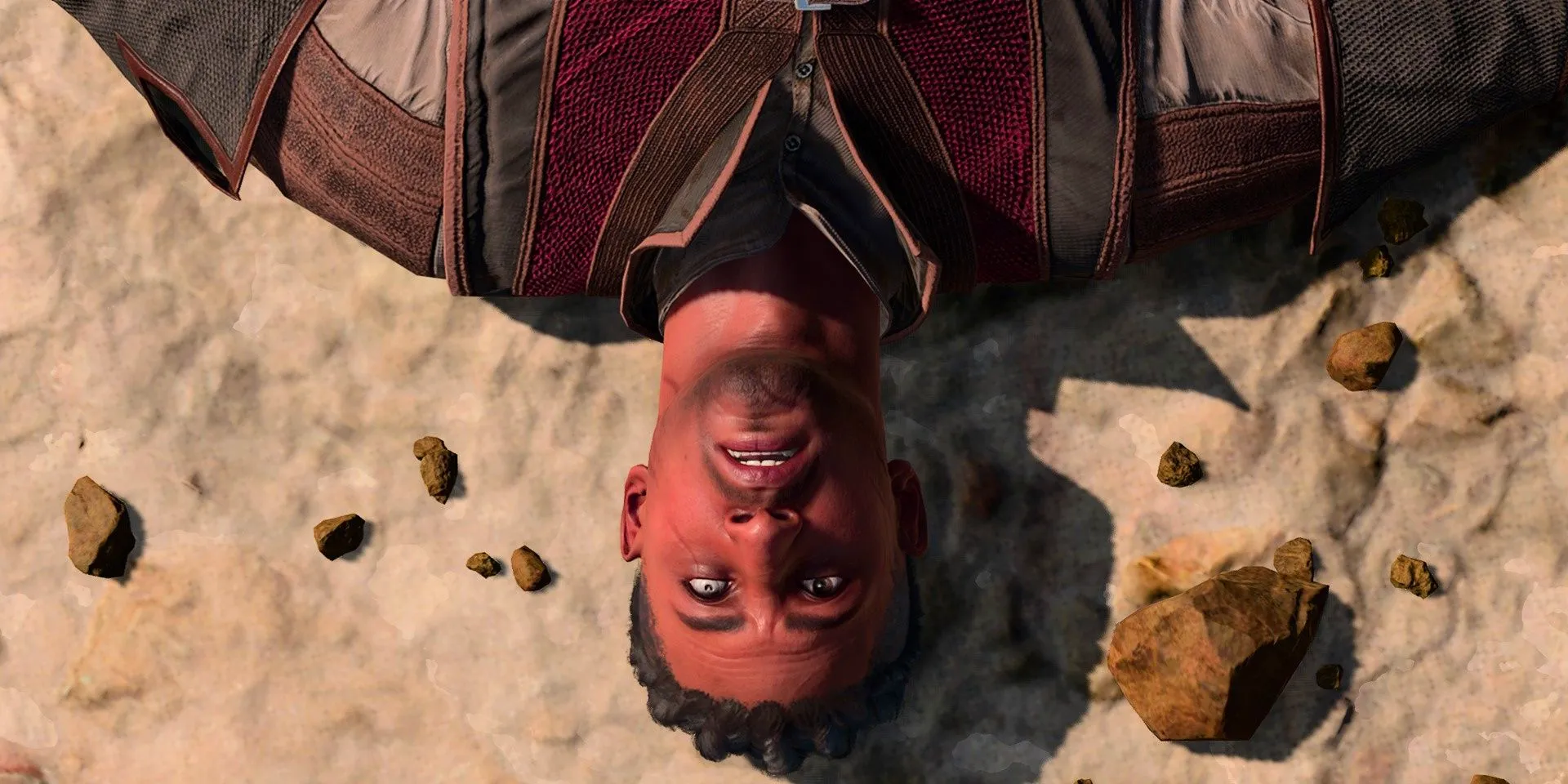 Wyll waking up on the beach at the start of Baldur's Gate 3 Image