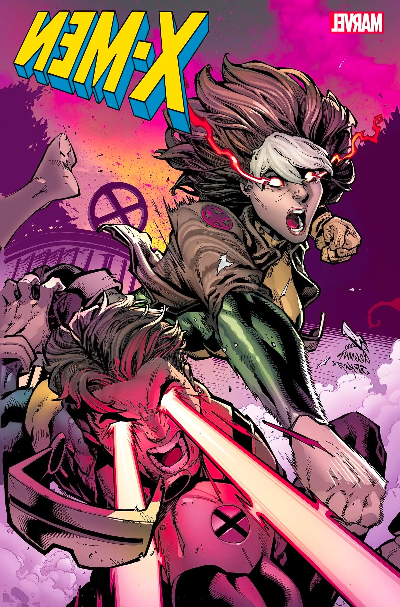 x-men 8 cover where rogue punches cyclops Image