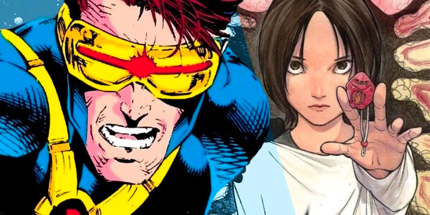 x-men art with classic 90s cyclops up front and new ultimate x-men cover of armor behind Image