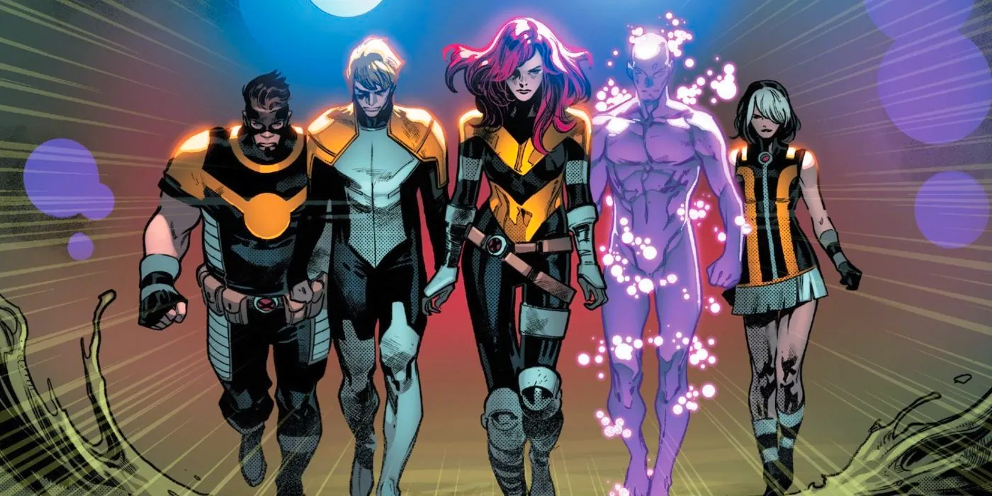 X-Men Resurrection Team The Five - Elixir, Proteus, Hope Summers, Tempus, and Egg Image