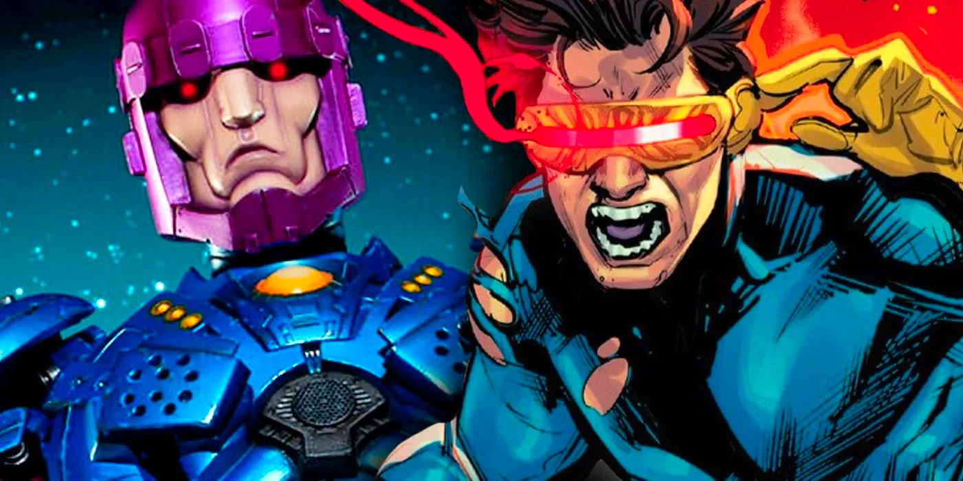 X-MEN'S CYCLOPS AND A SENTINEL Image