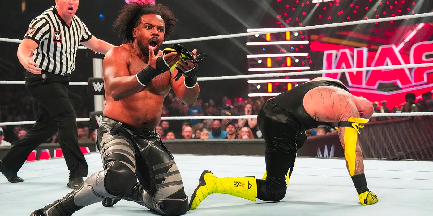 Xavier Woods defeats Rey Mysterio after his mask falls off on Raw Image