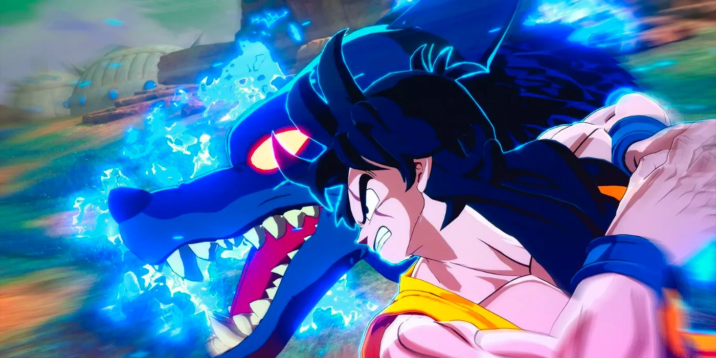 Yamcha backed by a blue wolf with red eyes in Dragon Ball: Sparking! Zero Image