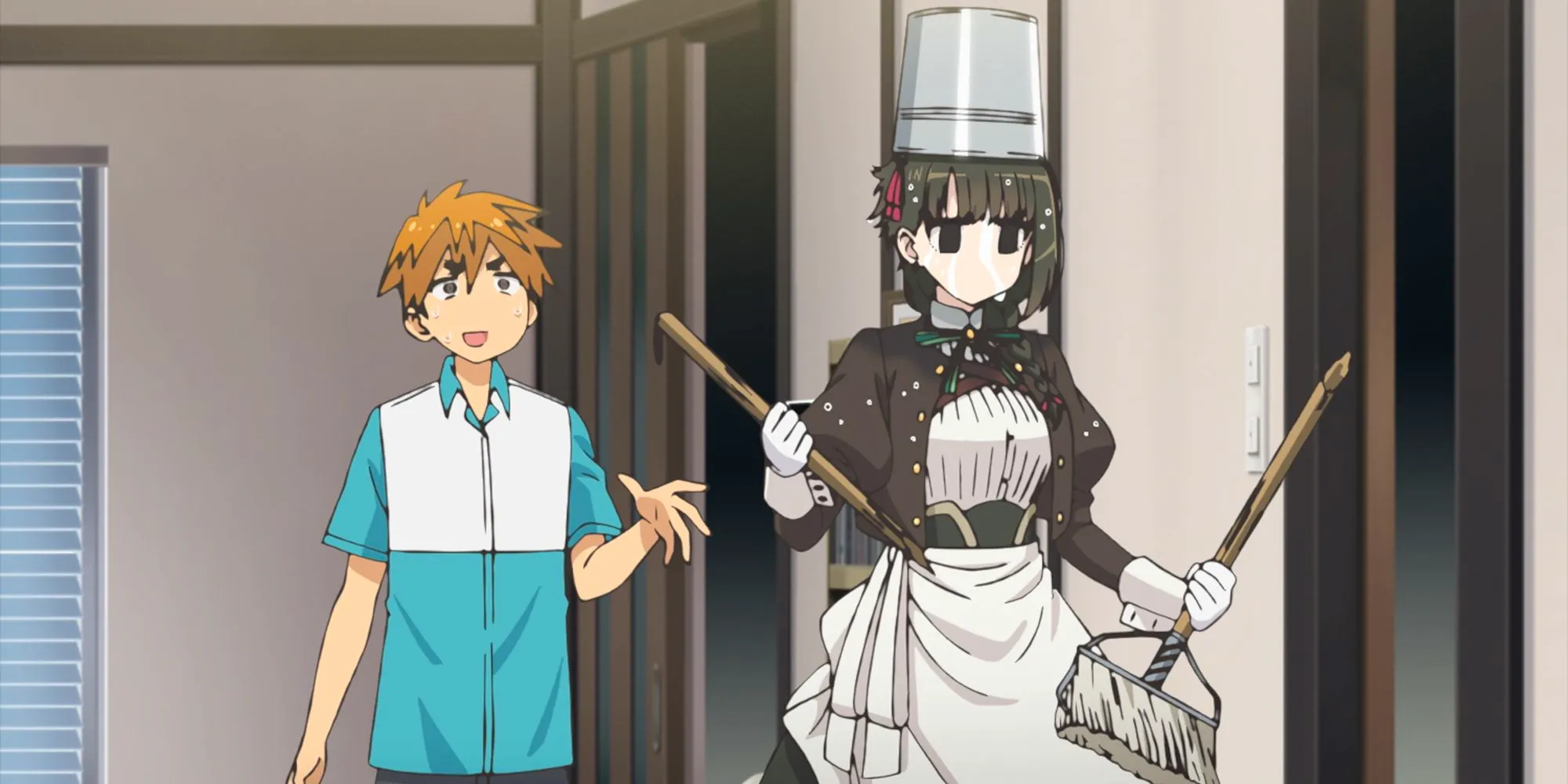 You Are Ms. Servant episode 1 review Hitoyoshi seeing the maid's clumsiness Image