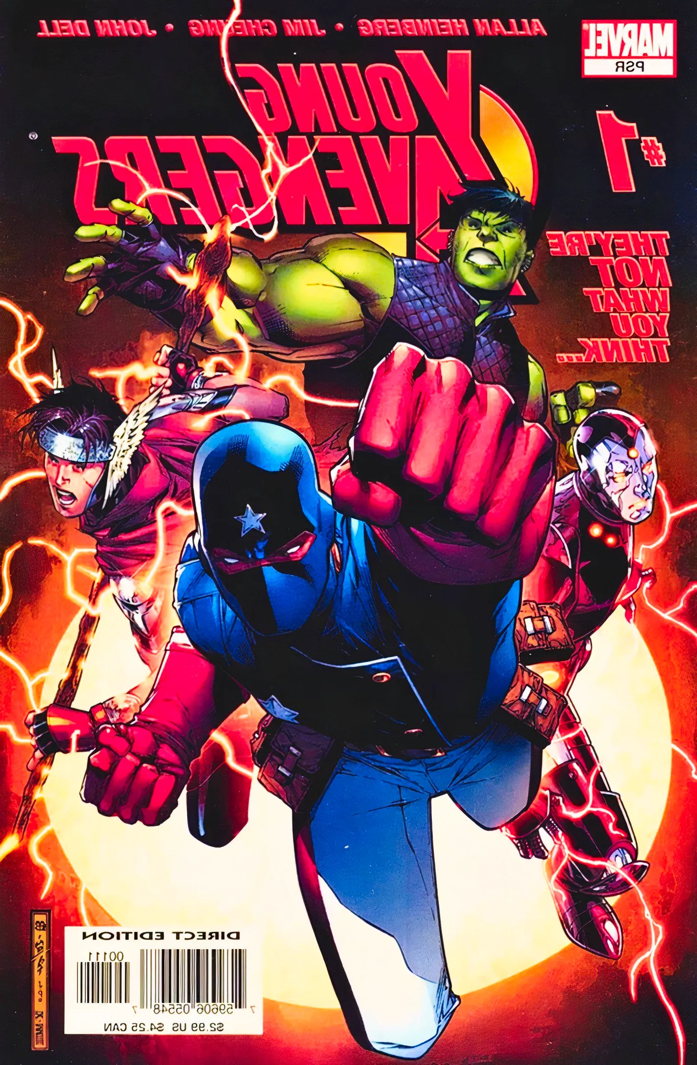 Young Avengers #1 cover, featuring junior versions of classic Marvel heroes Image