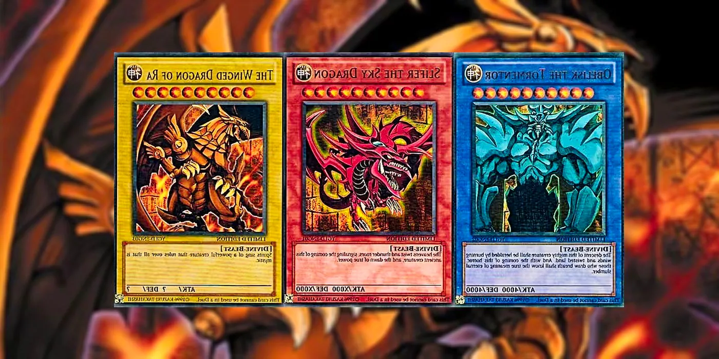 Yu-Gi-Oh's original three card Egyptian God set Image