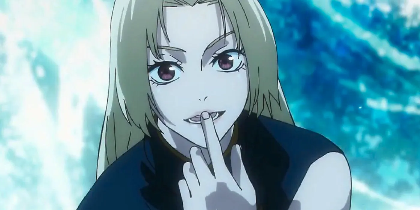 Yuki Tsukumo with one finger in front of her mouth Jujutsu Kaisen Image