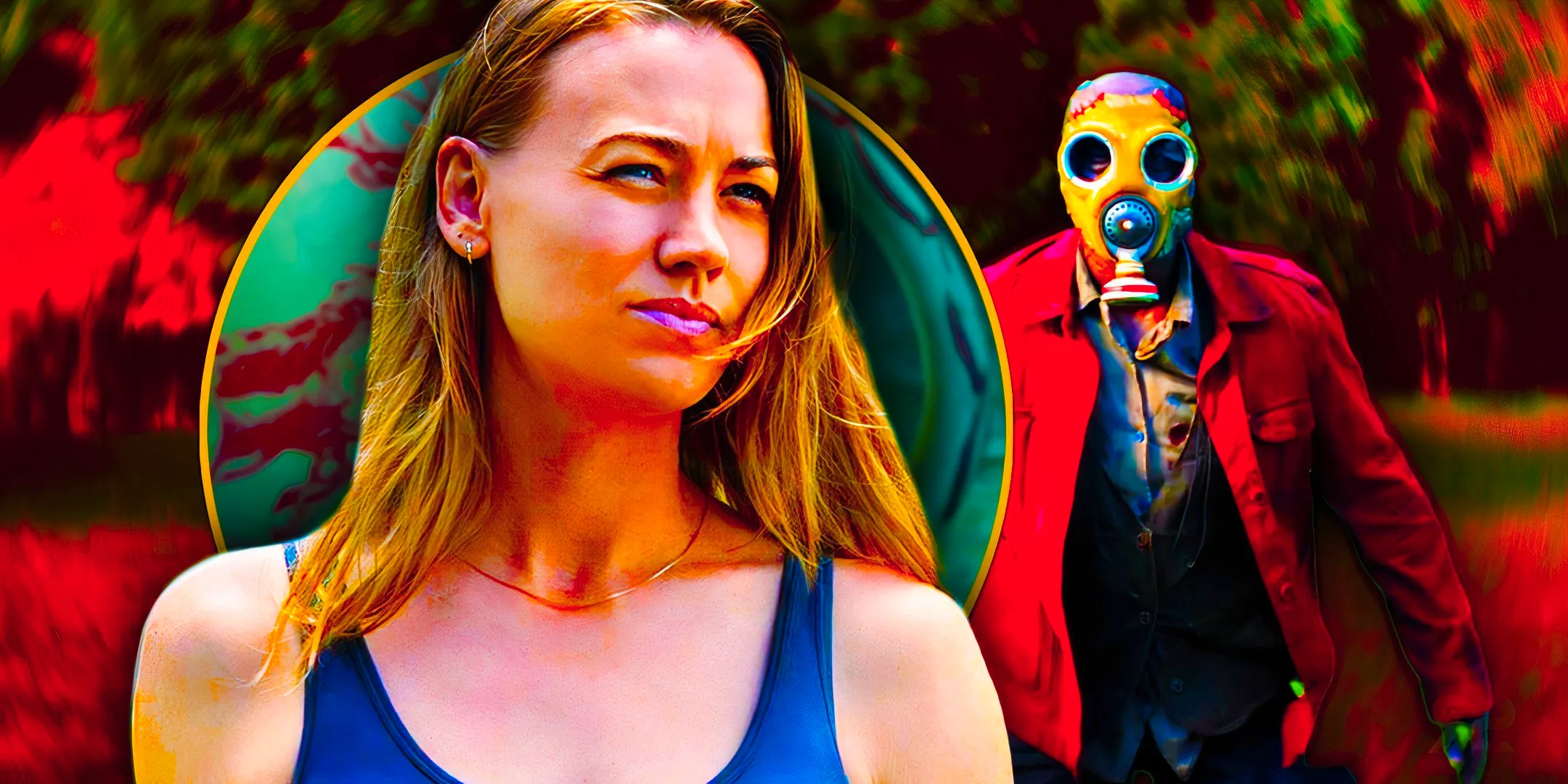 Yvonne Strahovski and a masked figure in Teacup Image