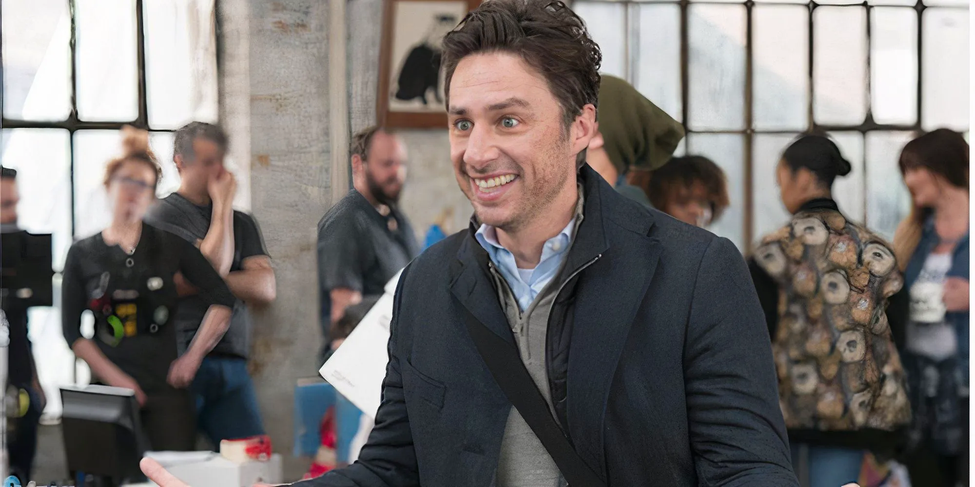 Zach Braff looking excited Image