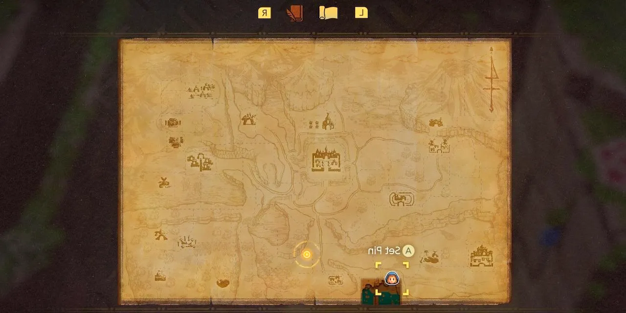 Zelda Echoes of Wisdom's map hides several areas from the game. Image