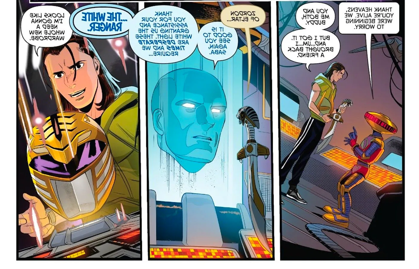 Zordon prepares to turn Tommy Oliver into the White Ranger for the Mighty Morphin team in Go Go Power Rangers #27 Image