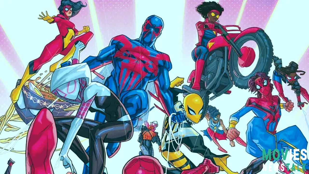 A massive multiversal Spider-Hero team forms for a sinister squadron war in Marvel's Spider-Society. Main Image