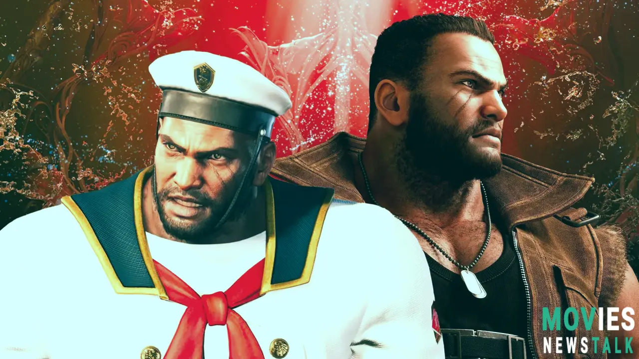 Barret's costumes in FF7 Rebirth include Square Enix, Inclusivity, and Swimsuits. Main Image